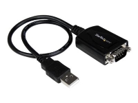 StarTech.com 30 cm USB till RS232 seriell DB9 kabeladapter med COM-retention – Seriell adapter – USB – RS-232 – svart