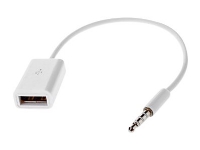MicroConnect – Ljud/USB-adapter – USB (hona) till 4-poligt minijack (hane) – 20 cm – vit