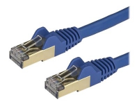 StarTech.com Cat6a Ethernet-kabel – skärmad (STP) – 0,5 m blå – Patch-kabel – RJ-45 (hane) till RJ-45 (hane) – 50 cm – STP – CAT 6a – hakfri – blå