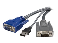 StarTech.com 6 ft Ultra-Thin USB VGA 2-in-1 KVM Cable (SVUSBVGA6) - Tastatur / video / musekabel (KVM) - USB, HD-15 (VGA) (hann) til HD-15 (VGA) (hann) - 1.8 m - svart - for P/N: SV1631DUSBU, SV1631DUSBUK, SV431DUSBU, SV831DUSBAU, SV831DUSBU, SV831DUSBUK 