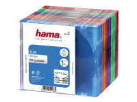 Hama – Tunt fodral för arkiverings-CD – kapacitet: 1 CD – genomskinligt blå genomskinligt grön transparent orange genomskinligt violett genomskinlig rosa (paket om 25)