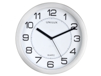 Unilux Attraction, Vegg, Quartz clock, Rund, Grå, Akrylonitril-butadien-styren (ABS), Glass interiørdesign - Tilbehør - Veggklokker