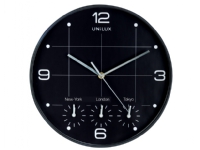 Vægur Unilux On-Time sort ø30,5cm 4 tidszoner interiørdesign - Tilbehør - Veggklokker