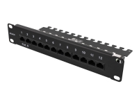 DELTACO 10-PATCH16 – Patch-panel – stativmonterbar – RJ-45 X 12 – sortering – 1U – 10