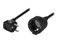 DELTACO DEL-112E - Strømforlengelseskabel - CEE 7/7 (hann) til CEE 7/4 (hunn) - 10 m - 90°-kontakt, rett kontakt - svart PC tilbehør - Kabler og adaptere - Strømkabler