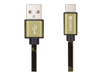 Sandberg Active – USB-kabel – 24 pin USB-C (hane) till USB typ A (hane) – USB 3.1 – 1 m – grön kamouflage