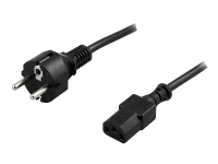 DELTACO DEL-110M - Strømkabel - CEE 7/7 (hann) til IEC 60320 C13 - AC 250 V - 10 A - 3 m - rett kontakt - svart PC tilbehør - Kabler og adaptere - Strømkabler