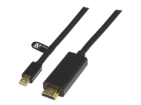 DELTACO – Video/audiokabel – Mini DisplayPort (han) til HDMI (han) – 3 m – sort