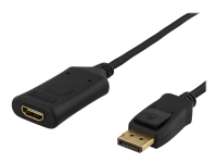 DELTACO DP-HDMI36-K – Adapterkabel – DisplayPort hane till HDMI hona – 1 m – svart – aktiv