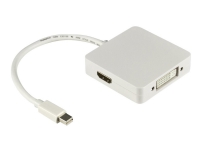 DELTACO DP-MULTI1 - Video adapter - Mini DisplayPort hann til DVI-I, HDMI, DisplayPort hunn - 20 cm - hvit PC-Komponenter - Skjermkort & Tilbehør - USB skjermkort