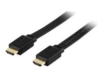 DELTACO HDMI-1005F – HDMI-kabel med Ethernet – HDMI han til HDMI han – 50 cm – sort