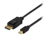 DELTACO – DisplayPort-kabel – Mini DisplayPort hane till DisplayPort hane – 2 m – svart
