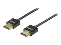 DELTACO HDMI-1092 – HDMI-kabel med Ethernet – HDMI han til HDMI han – 2 m – sort