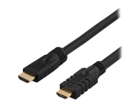 DELTACO HDMI-1250 - HDMI-kabel med Ethernet - HDMI hann til HDMI hann - 25 m - svart PC tilbehør - Kabler og adaptere - Videokabler og adaptere