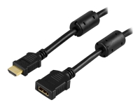 DELTACO HDMI-122 - HDMI-förlängningskabel - HDMI hane till HDMI hona - 2 m