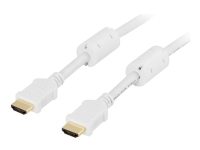 DELTACO - HDMI-kabel med Ethernet - HDMI hann til HDMI hann - 50 cm - hvit PC tilbehør - Kabler og adaptere - Videokabler og adaptere