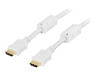 DELTACO HDMI-1030A - HDMI-kabel med Ethernet - HDMI hann til HDMI hann - 3 m - hvit PC tilbehør - Kabler og adaptere - Skjermkabler