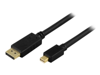 DELTACO - DisplayPort-kabel - Mini DisplayPort (hann) til DisplayPort (hann) - 2 m - svart PC tilbehør - Kabler og adaptere - Videokabler og adaptere