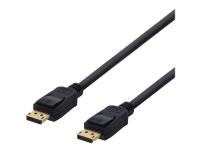 DELTACO – DisplayPort-kabel – DisplayPort (hane) till DisplayPort (hane) – 15 m – sprintlåsning formpressad – svart