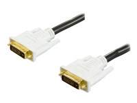 DELTACO – DVI-kabel – dubbel länk – DVI-D (hane) till DVI-D (hane) – 5 m