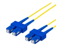 DELTACO – Nätverkskabel – SC enkelläge (hane) till SC enkelläge (hane) – 0.5 m – fiberoptisk – 9 / 125 mikrometer – OS1