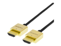 DELTACO Prime HDMI-1042-K – HDMI-kabel med Ethernet – HDMI hane till HDMI hane – 2 m – svart/guld