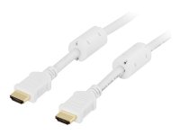 DELTACO HDMI-1010A - HDMI-kabel med Ethernet - HDMI hann til HDMI hann - 1 m - hvit PC tilbehør - Kabler og adaptere - Skjermkabler