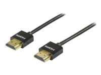 DELTACO HDMI-1091-K - HDMI-kabel med Ethernet - HDMI hann til HDMI hann - 1 m - svart PC tilbehør - Kabler og adaptere - Videokabler og adaptere