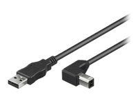 MicroConnect USB 2.0 – USB-kabel – USB (hane) till USB typ B (hane) – 2 m – högervinklad kontakt