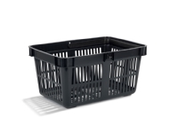 Indkøbskurv m/håndtag sort 27l