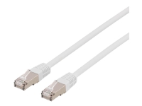 DELTACO – Patch-kabel – RJ-45 (hane) till RJ-45 (hane) – 5 m – F/UTP (folieöverdraget oskärmat tvinnat par) – CAT 6a – halogenfri formpressad – vit