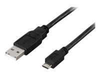 DELTACO – USB-kabel – USB (hane) till mikro-USB typ B (hane) – 2 m – svart