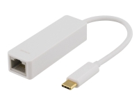 DELTACO USBC-GIGA1 – Nätverksadapter – USB-C 3.1 – Gigabit Ethernet – vit