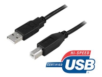 DELTACO USB-210S – USB-kabel – USB (hane) till USB typ B (hane) – 1 m – svart