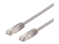 DELTACO – Patch-kabel – RJ-45 (hane) till RJ-45 (hane) – 30 cm – SFTP – CAT 6a – halogenfri formpressad – grå