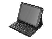 DELTACO TB-137 – Tangentbord och foliefodral – Bluetooth – svart tangentbord svart fodral