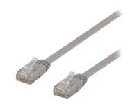 DELTACO – Patch-kabel – RJ-45 (hane) till RJ-45 (hane) – 7 m – UTP – CAT 6 – platt – grå