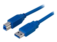 DELTACO USB3-120 – USB-kabel – USB Type B (hane) till USB typ A (hane) – USB 3.0 – 2 m – blå