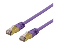 DELTACO SFTP-611PAH – Patch-kabel – RJ-45 (hane) till RJ-45 (hane) – 1.5 m – SFTP – CAT 6a – halogenfri formpressad – lila