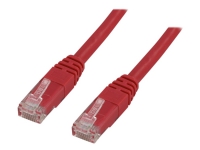 DELTACO TP-607R – Patch-kabel – RJ-45 (hane) till RJ-45 (hane) – 75 cm – UTP – CAT 6 – formpressad – röd