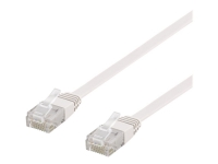 DELTACO – Patch-kabel – RJ-45 (hane) till RJ-45 (hane) – 30 cm – UTP – CAT 6 – halogenfri platt – vit