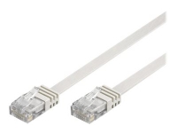 DELTACO TP-610V-FL – Patch-kabel – RJ-45 (hane) till RJ-45 (hane) – 10 m – UTP – CAT 6 – vit