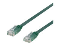 DELTACO – Patch-kabel – RJ-45 (hane) till RJ-45 (hane) – 3 m – UTP – CAT 6 – platt – grön