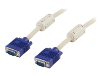 DELTACO – VGA-kabel – HD-15 (VGA) (hane) till HD-15 (VGA) (hane) – 1 m – tumskruvar