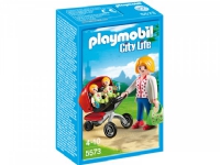 Playmobil City Life Mother with Twin Stroller