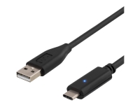 DELTACO - USB-kabel - USB-C (hane) till USB (hane) - USB 2.0 - 2 m - reversibel C-kontakt - svart