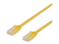 DELTACO – Patch-kabel – RJ-45 (hane) till RJ-45 (hane) – 10 m – UTP – CAT 6 – platt – gul