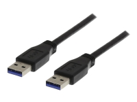 DELTACO USB3-210 – USB-kabel – USB typ A (hane) till USB typ A (hane) – USB 3.0 – 1 m – svart