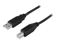 DELTACO USB-205S – USB-kabel – USB (hane) till USB typ B (hane) – USB 2.0 – 50 cm – formpressad – svart