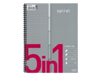 Kollegieblok Bantex m/spiral A4+ 5in1 linjeret 5x15ark Papir & Emballasje - Blokker & Post-It - Notatbøker